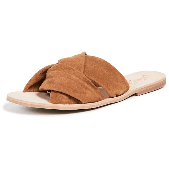 Free People Shoes - Free People Vista Slide Sandal in Tan Suede